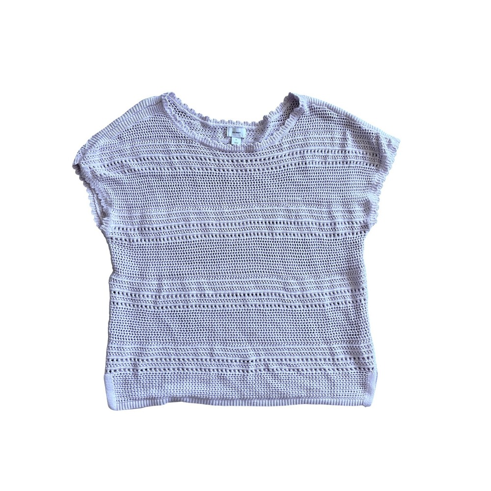 Old Navy Cottagecore Lilac‎ Purple Crochet Open Knit Short Sleeve Sweater Top XL